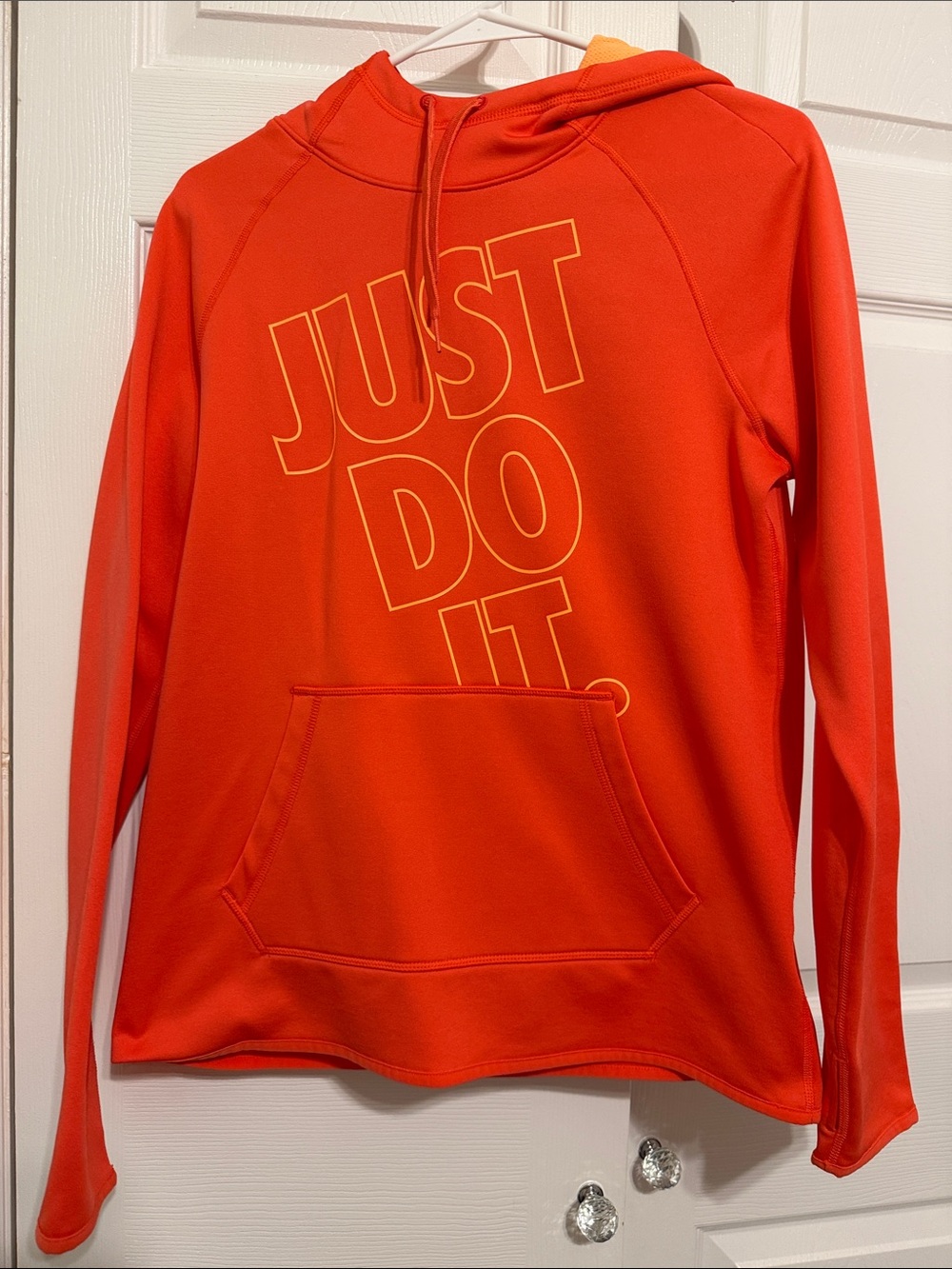 Nike Bright Pink Orange Pullover Hoodie with Graphic